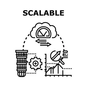 Scalable system concept expanding digital infrastructure capacity Stock Illustration