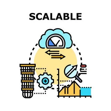 Scalable system concept expanding digital infrastructure capacity Stock Illustration