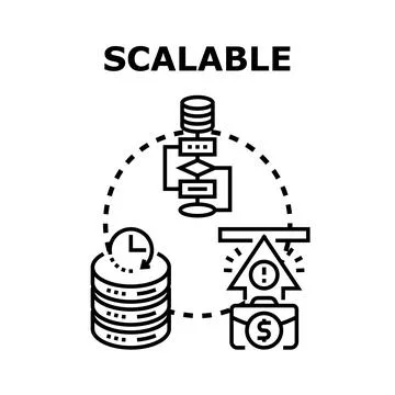 Scalable system concept vector illustrating business growth 스톡 일러스트