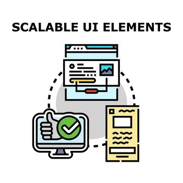 Scalable ui elements adapting across devices Illustrazione stock