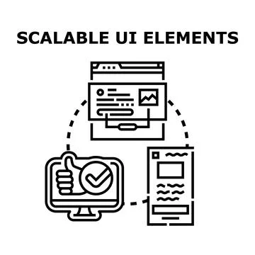 Scalable ui elements adapting across devices Stock Illustration