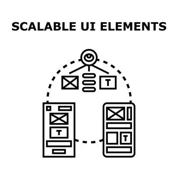 Scalable user interface elements adapting to screen sizes 库存插图