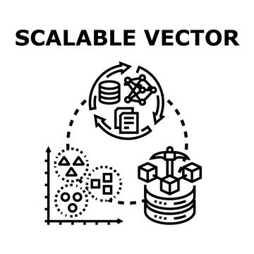 Scalable vector data processing and analytics concept Stock Illustration