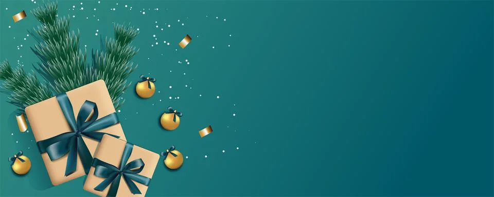 Scalable vector graphics. Christmas background. Realistic background with 3D Stock Illustration