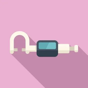 Scale accuracy micrometer icon flat vector. Digital device Stock Illustration