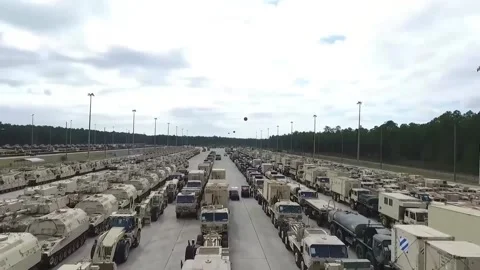 The Scale of Armored Unit - Aerial 002 Stock Footage 162772548