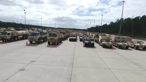 The Scale of Armored Unit - Aerial 006 Stock Footage 162776019