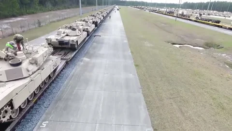 The Scale of Armored Unit - Aerial 008 Stock Footage 162771508