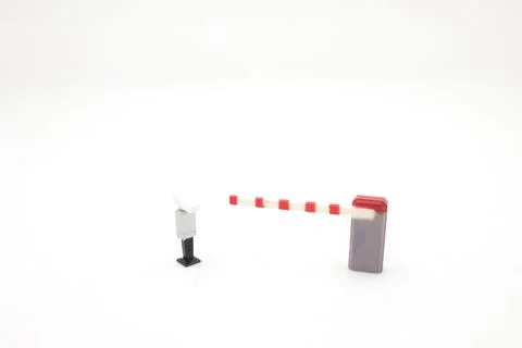 The scale of Automatic car barrier gate security 스톡 사진