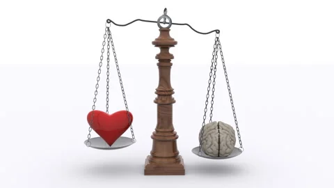 Scale Balance Heart And Mind in a 3D animation Stock Footage 252000193