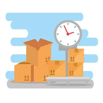 Scale balance logistic service Illustration