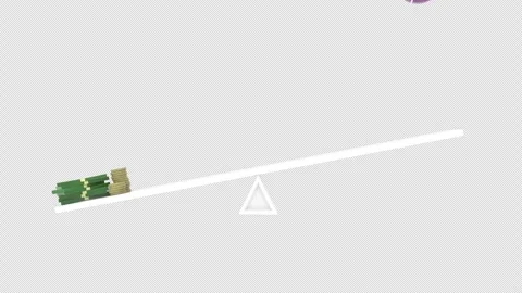 Scale balancing between money and time, Time equal money 3d animation with .. Stock Footage 303141865