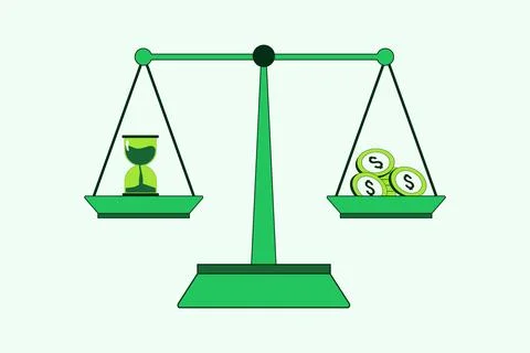 Scale Balancing Time and Money Business Stock Illustration