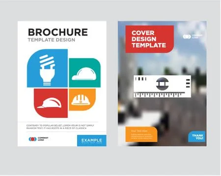 Scale brochure flyer design template Stock Illustration