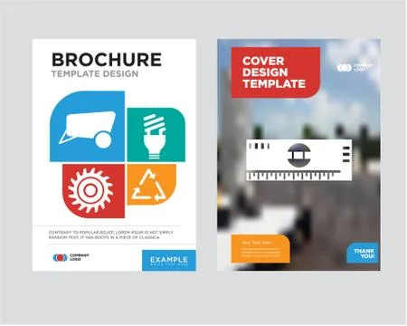 Scale brochure flyer design template Stock Illustration