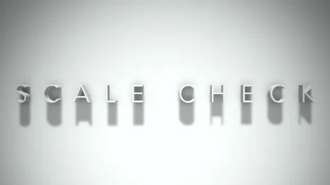 Scale check 3D title animation with shadows on a white background Stock Footage 297456787