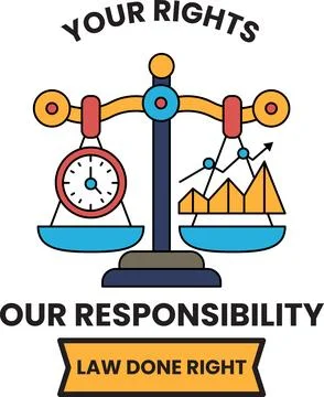 A scale with a clock and a graph on it Stock Illustration