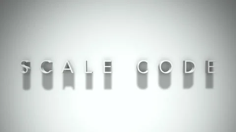 Scale code 3D title animation with shadows on a white background Stock Footage 297456789