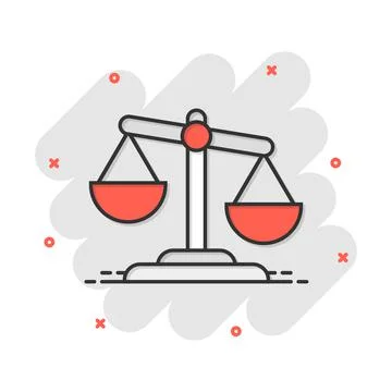 Justice balance symbol cute kawaii cartoon Vector Image