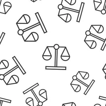 Scale comparison icon seamless pattern background. Balance weight vector illu Illustrazione stock