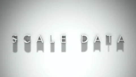Scale Data 3D title animation with shadows on a white background Stock Footage 296745217