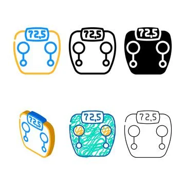 Scale device color icon concepts vector Stock Illustration