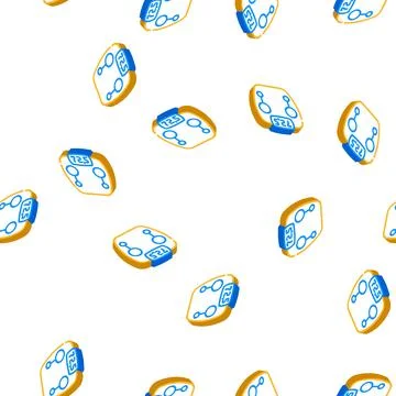 Scale device isometric icon seamless pattern Stock Illustration