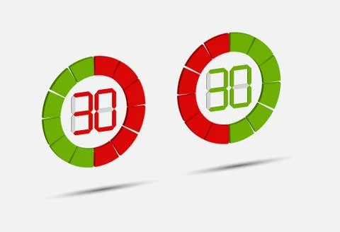Scale of the device with a value of 30, volume illustration Stock Illustration