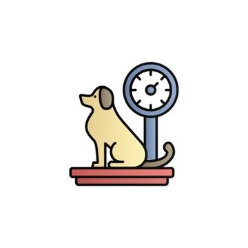 Scale, dog color gradient vector icon Stock Illustration