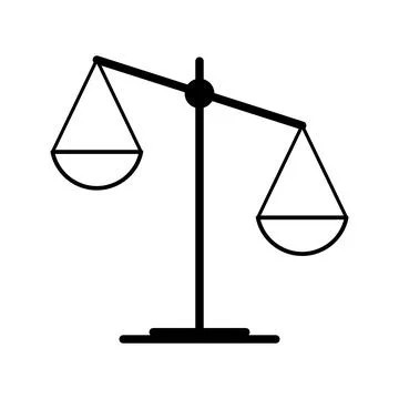 Scale equal icon, lawyer crime web sign, protection balance isolated vector i Stock Illustration