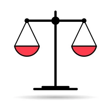 Scale equal shadow icon, lawyer crime web sign, protection balance isolated v Stock Illustration