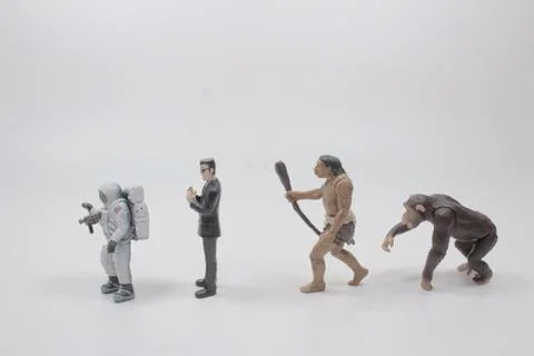 A scale of figure of Human Evolution Stock Photos
