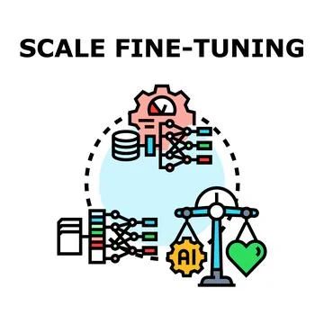 Scale fine tuning of artificial intelligence balancing ethics イラスト素材