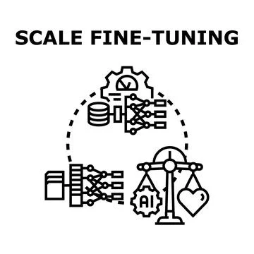 Scale fine tuning of artificial intelligence balancing ethics イラスト素材