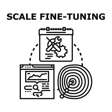 Scale fine tuning optimizing business growth analytics target Stock Illustration