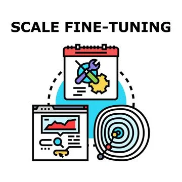 Scale fine tuning optimizing business growth analytics target Stock Illustration