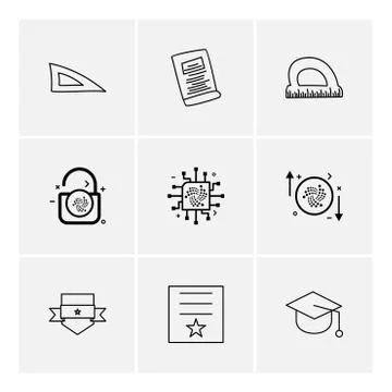 Scale , geometry , paper , d scale , lock , unlock , sheild , badge , cap , c Illustrazione stock