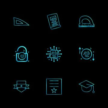 Scale , geometry , paper , d scale , lock , unlock , sheild , badge , cap , c Illustrazione stock