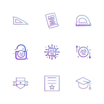 Scale , geometry , paper , d scale , lock , unlock , sheild , badge , cap , c Illustrazione stock