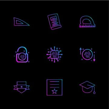 Scale , geometry , paper , d scale , lock , unlock , sheild , badge , cap , c Illustrazione stock