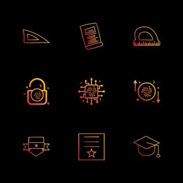 Scale , geometry , paper , d scale , lock , unlock , sheild , badge , cap , c Illustrazione stock