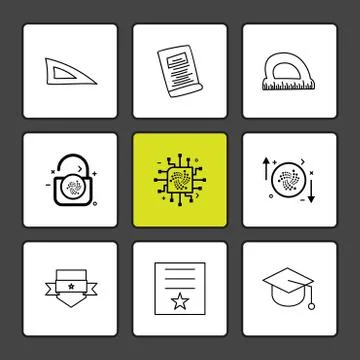 Scale , geometry , paper , d scale , lock , unlock , sheild , badge , cap , c Illustrazione stock