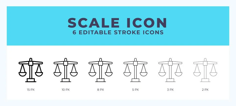 Scale icon with different stroke. Editable stroke. Vector illustration. Stock Illustration