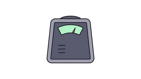 A scale icon featuring a meter, symbolizing measurement and balance. Stock Footage 335137280