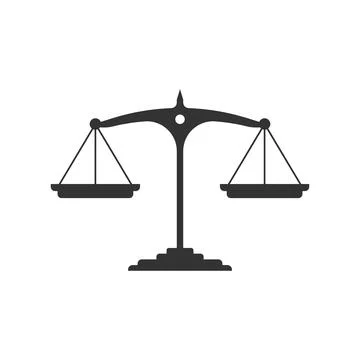 Scale icon in flat style. Weight balance vector illustration on isolated ba.. Illustrazione stock