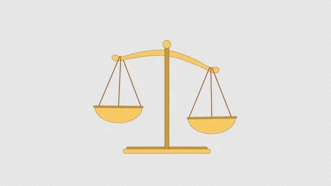 Scale icon Scales of justice loop Animation video transparent background wi.. Stock Footage 243011553