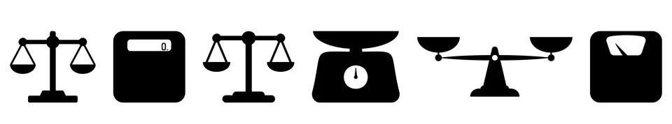 Scale icon set Stock Illustration