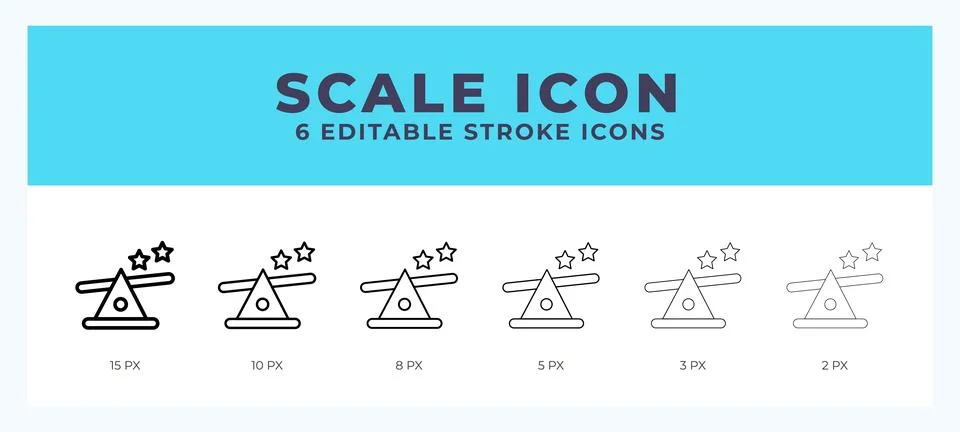 Scale icon symbol. Isolated. Vector illustration with editable stroke. 스톡 일러스트