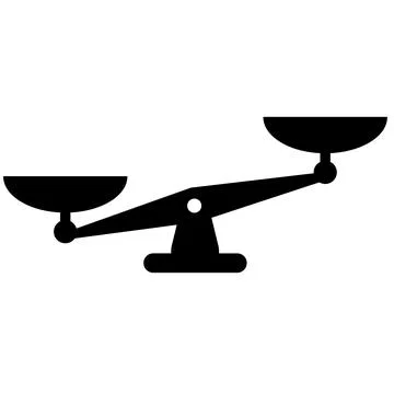 Scale icon on white background, balance scale sign. flat style. Stock Illustration