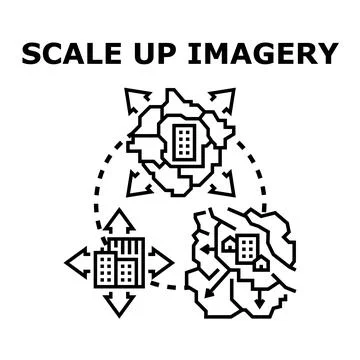 Scale up imagery concept for growth and expansion Ilustración de archivo